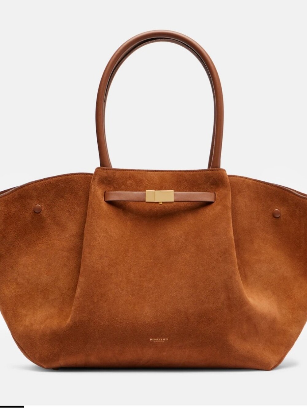 DeMellier New York Classic Tan Suede Tote Handbag